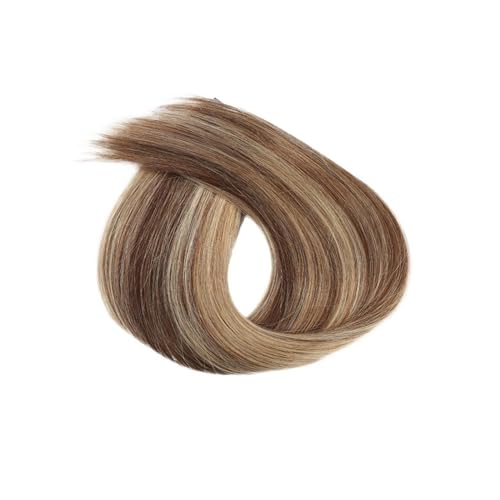 Haarverlängerungen, echtes menschliches Haar, 35,6–71,1 cm, versteckter Draht, Clip im Haar, braune Farbe (Color : P4-27, Size : 1SIZE_24INCH 110G)