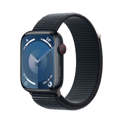 Apple Watch Series 9 LTE 45mm Aluminium Mitternacht Sport Loop Mitternacht