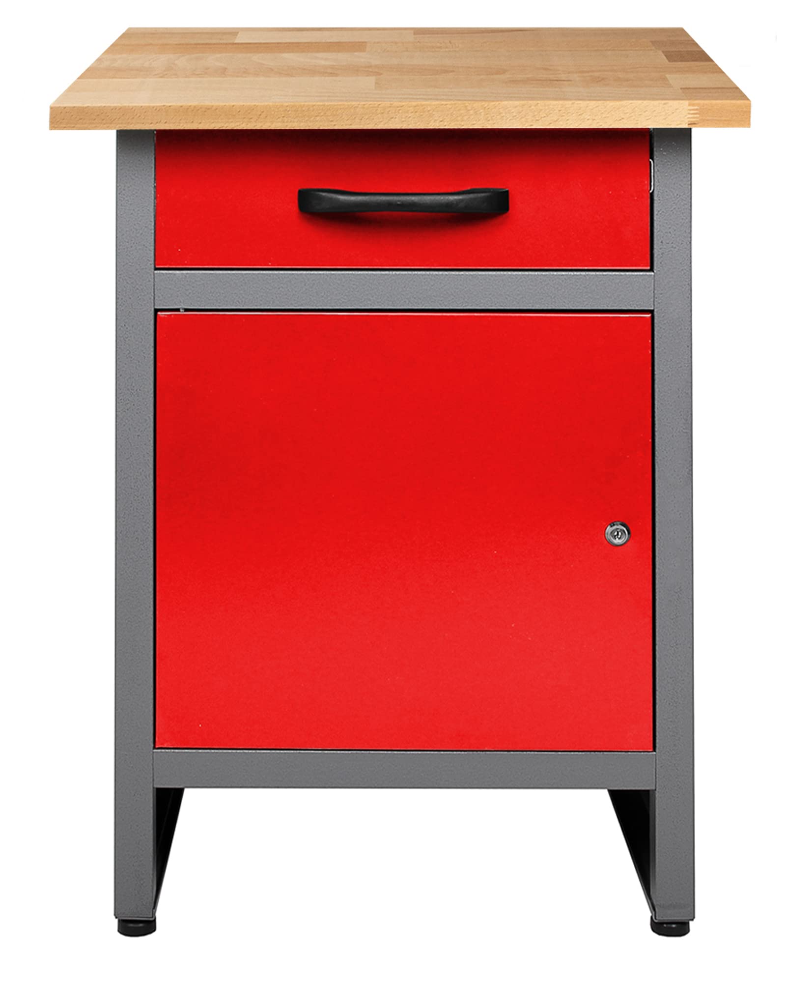 Ondis24 Werkbank rot Werktisch Werkstatteinrichtung mit Schublade und Tür abschließbar 60 x 60 cm Arbeitshöhe 85 cm TÜV geprüft (85 cm)