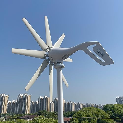 800W Windkraftanlage 8 Klingen Geräuscharm Niedrige Windgeschwindigkeits-Start 12V 24V 48V Windmühle Generator mit MPPT Regler für Heimgebrauch (24V mit MPPT Regler)