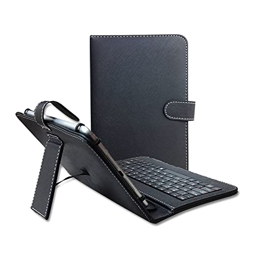 Schutzhülle mit Tastatur für Android Tablets 9 - 10,1 Zoll mit Micro-USB-Kabel