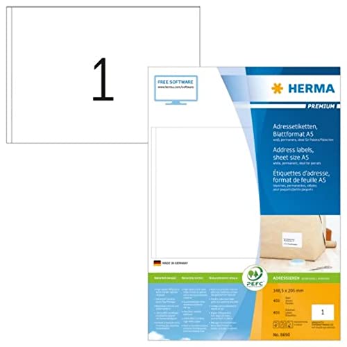 HERMA Universal-Etiketten PREMIUM, 148,5 x 205 mm, weiß