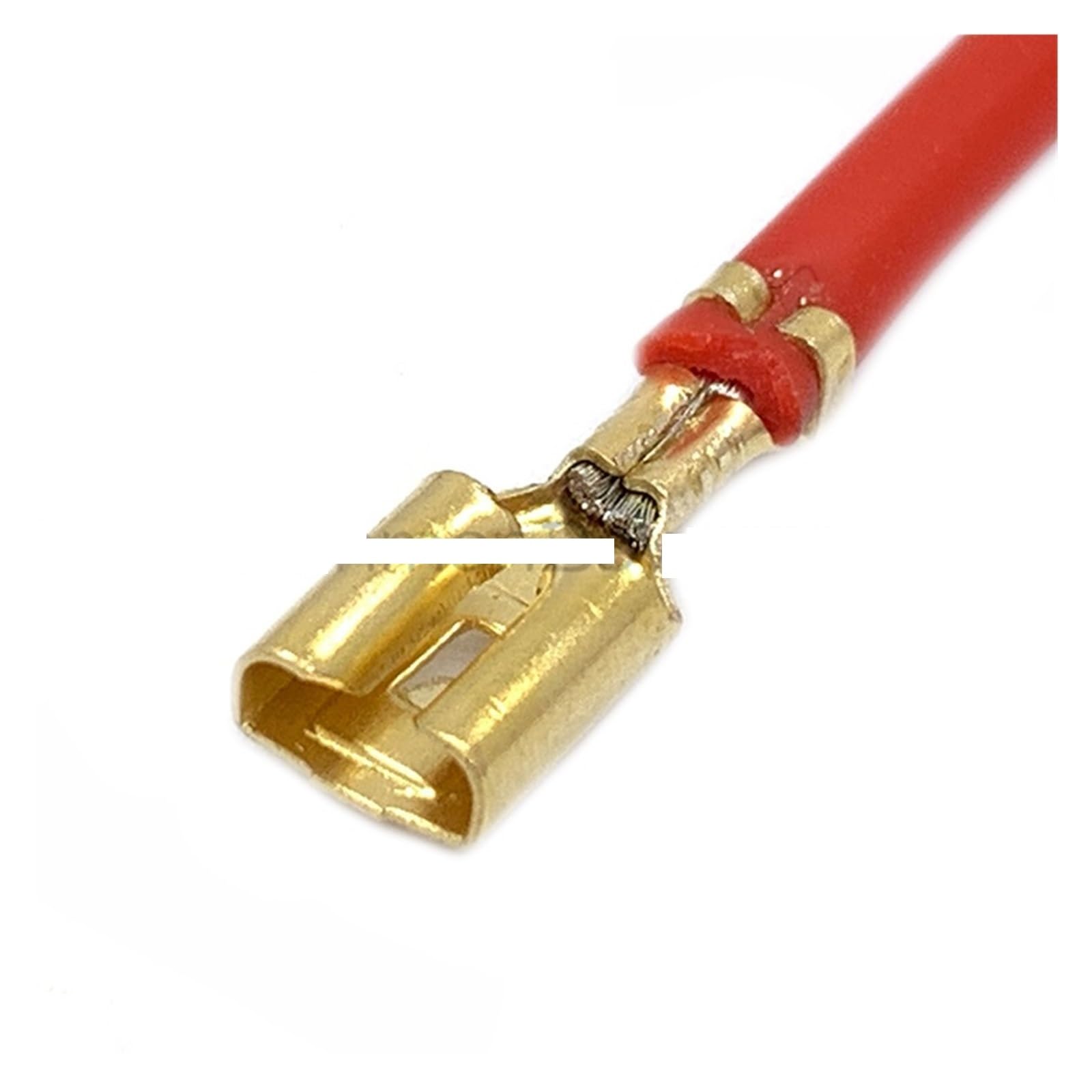 Auto-Lautsprecher 4,8 mm Messing-Buchse Crimp-Klemmen-Draht-Pin-Kupfer-elektrische Verbindungsklemmen mit 16 AWG-Kabel (Color : Female, Size : 10 Pcs)