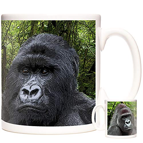 Gorilla Tasse mit Aufschrift "Keep Calm Love Gorillas", personalisierbar, tolles Geburtstagsgeschenk, Schimpansengeschenk, freches Affengeschenk