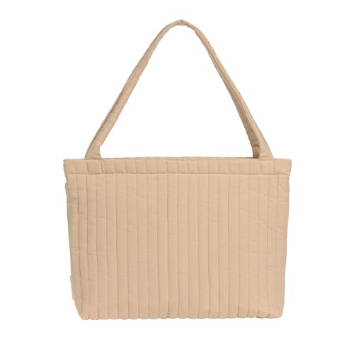 LÄSSIG Baby Wickeltasche Shopper mit Kinderwagenbefestigung/MIX Shopper Cotton beige