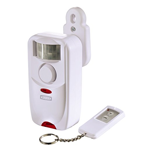 Xavax Alarmanlage mit Bewegungsmelder (inkl. Fernbedienung, extra lautes Alarmsignal (118 dB), ideal als Ladenklingel)