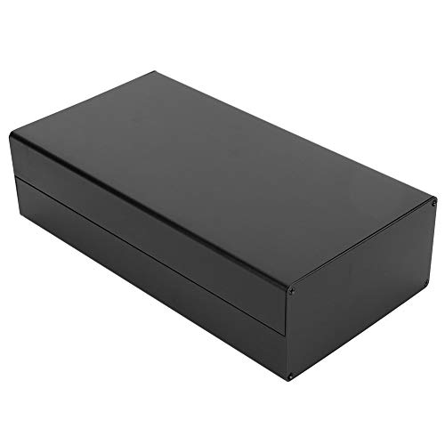 Aluminium-Projektbox, 80 x 160 x 300 mm Aluminiumgehäuse PCB-Anschlussdose Elektrisches Zubehör Sand Schwarz Wärmeableitung für GPRS
