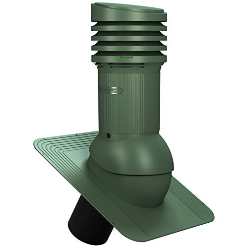 Entlüfterkamin DN125 mm STANDARD EVO für Bitumenschindel Dachlüfter Lüftungsziegel (RAL 6020 - Grün)