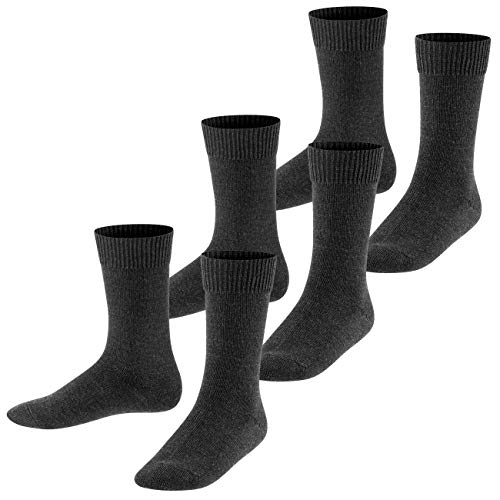 FALKE Kinder Comfort Wool K SO Socken, Grau (Anthracite Melange 3080), 35-38
