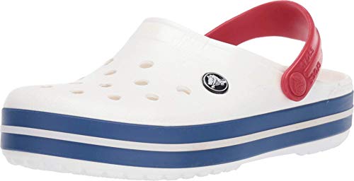 crocs Unisex-Erwachsene Crocband U Clogs, Weiß (White/Blue Jean), 37/38 EU