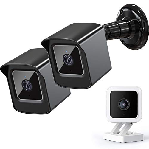PEF Halterung nur für Wyze Cam V3, wetterfeste Schutzhülle und 360 Grad verstellbare Wandhalterung, solides Gehäuse für Wyze V3 Außen- und Innen-Smart-Home-Kamerasystem (schwarz, 2 Stück)