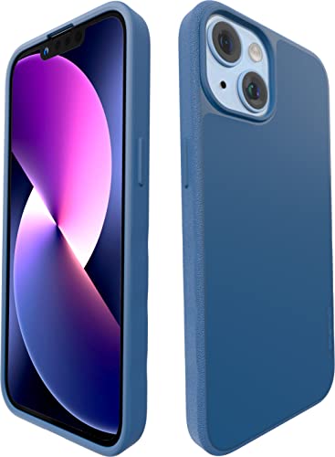 Smartish iPhone 14 Slim Case - Gripmunk Kompatibel mit MagSafe [Leicht + Schutz] Dünne Griffhülle mit Mikrofaserfutter - Blau auf dem Grün, BG22M-TEAL