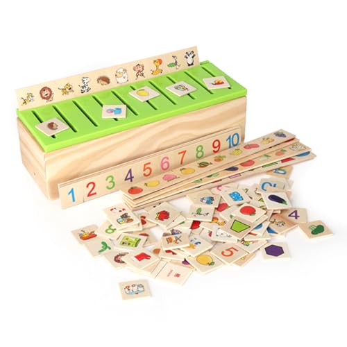 Zerodis Lernspielzeug Wissensklassifizierung Holzkiste Blöcke für Kinder Vorschule Mathematik Früherziehung