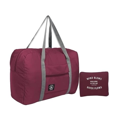 Tragbare Gepäcktasche mit großer Kapazität, Packwürfel, wasserdichte Reisetasche, Unisex, faltbar, Reisetasche, Organizer, Reisezubehör, Sporttaschen (Farbe: Rot)