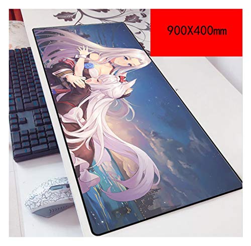 IGIRC Mauspad Anime Beautiful Girl Speed Gaming Mouse Pad | XXL Mousepad | 900 x 400mm Größe | 3 mm Dicke Basis |Perfekte Präzision und Geschwindigkeit, T2