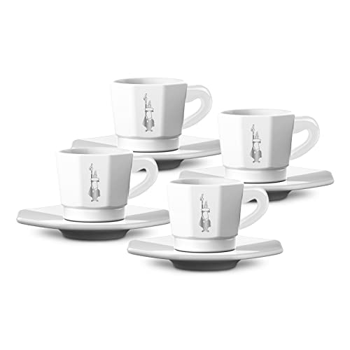BIALETTI Espressotasse, (Set, 8 tlg.), 4 Tassen, 4 Untertassen