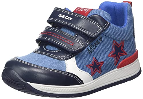 Geox B RISHON Boy First Walker Shoe, AVIO/RED, 19 EU