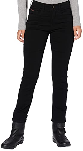 Bikers Gear Australia Damen Motorradjeans CE Knie Gepanzert KEVLAR Stretch Denim, Schwarz, UK 8R EU 36R, XS