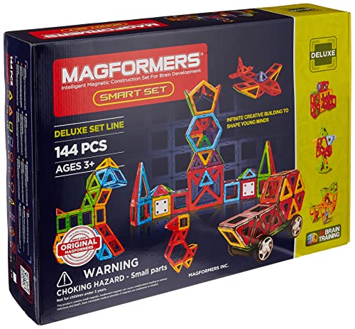Magformers 710001 144-teilige magnetische Bausteine Smart Set, 144dlg, Mehrfarbig