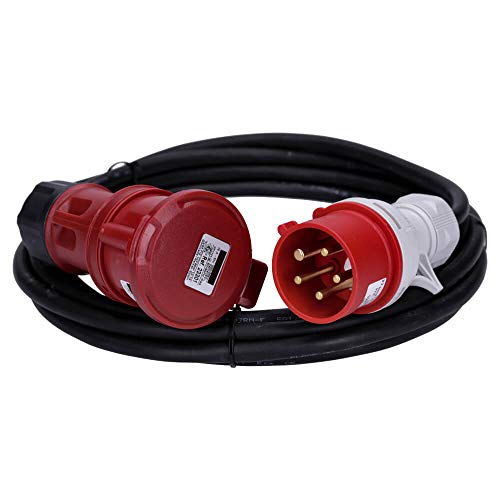 Voxura CEE-Kabel Verlängerungskabel Starkstromkabel 5-polig 400V H07RN-F 5G 1,5 16/5 16A IP44 Phasenwender Starkstrom 5m
