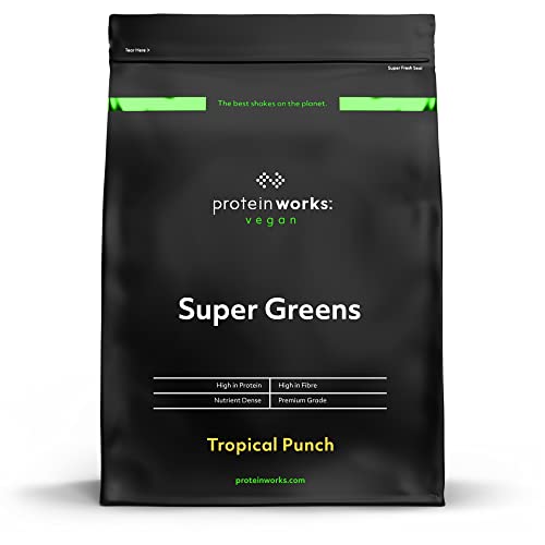 Super Greens / TROPICAL PUNCH / von THE PROTEIN WORKS / 1kg / Dieser superstarke Shake ist deine grüne Vitaminbombe.