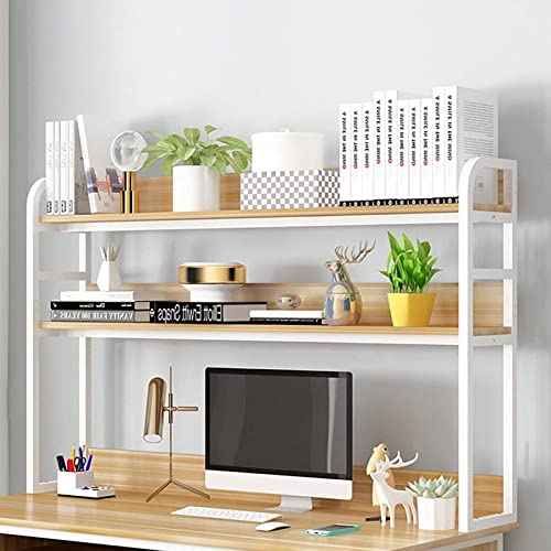 RedAeL Schreibtisch-Organizer aus Holz mit verstellbaren Einlegeböden - Kompaktes Tischregal für Bücher, Büromaterial und mehr