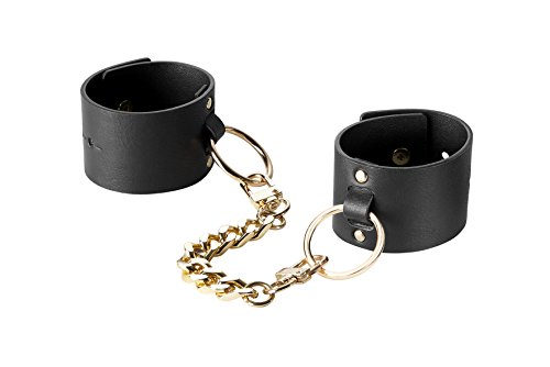 Bijoux Indiscrets - MAZE - Wide Cuffs - breite Armbänder/Handschellen aus Leder (vegan) - schwarz