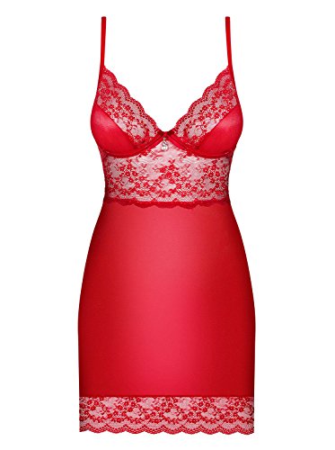 Lovica Chemise Nachthemd in rot von Obsessive S M L XL XXL