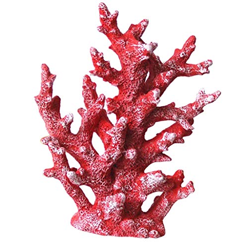 Künstliche Koralle, Dekoration für Unterwasser- und Meerestierpflanzen, aus Kunstharz, für Aquarien, Rot
