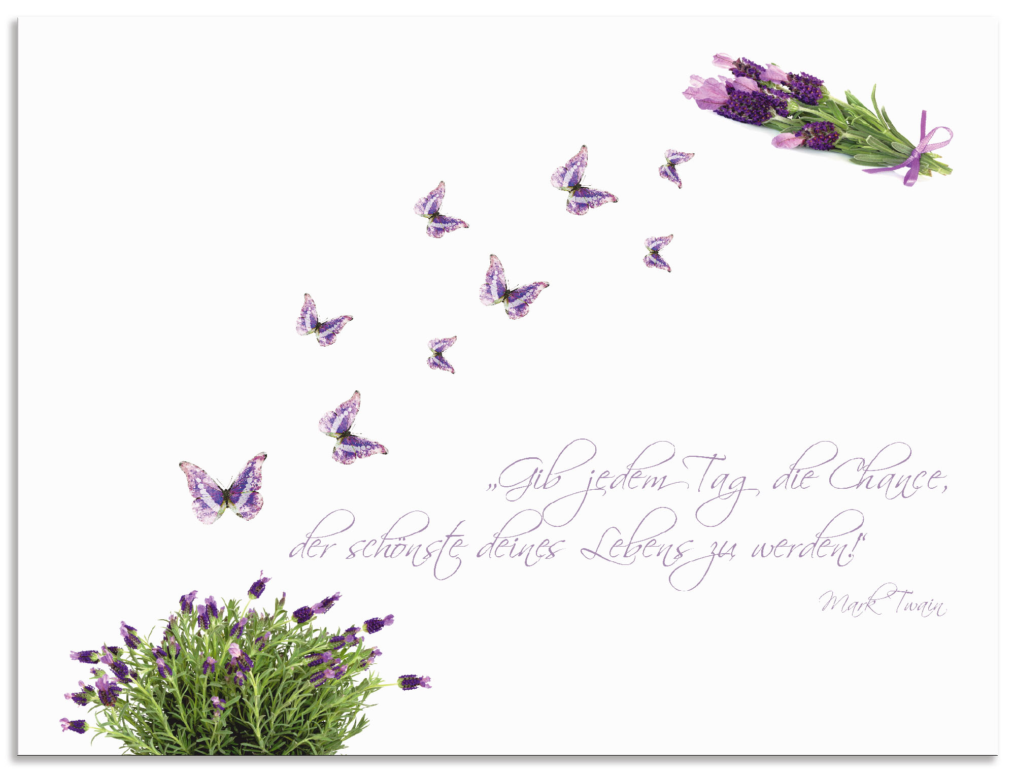 Artland Küchenrückwand "Lila Schmetterlinge an Lavendel", (1 tlg.)
