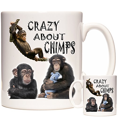 Tasse mit Schimpansenmotiv, aus Keramik, Geschenk für Schimpanse, Geschenk für Schimpansen