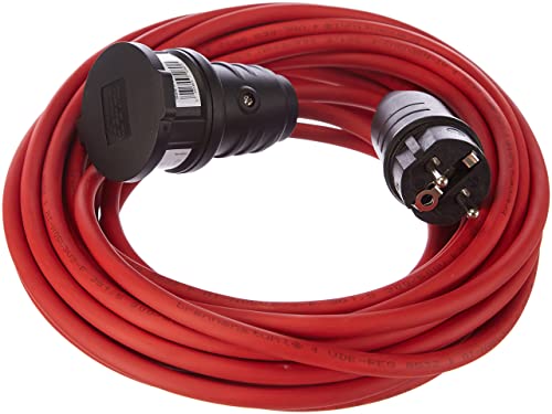 Brennenstuhl BREMAXX® Verlängerungskabel (10m Kabel in rot für kurzzeitige Verwendung im Außenbereich IP44, Stromkabel ist bis -35°C, öl- und UV-beständig)