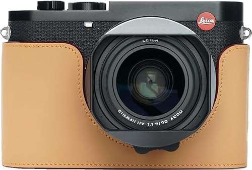 Zakao Q3 Kameratasche, handgefertigt, echtes Leder, halbe Kameratasche für Leica Q3, untere Öffnung mit Handschlaufe, braun, Beauty Case