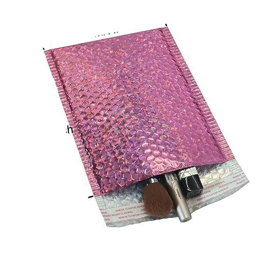10 Stück metallische Luftpolsterversand-Geschenkverpackungen, Glamour, bunte Silbertöne, Folienkissen, gepolsterte Versandumschläge, Rose, 18 x 23 cm