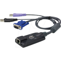 ATEN KVM Adapter [2x USB 1.1 Stecker A, VGA-Stecker - 1x RJ45-Buchse] 0.09 m Schwarz