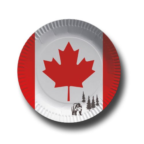 Pappteller mit Länderflaggen Motiv (Kanada, 50)
