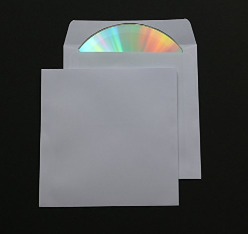 1000 St. Deluxe Papier CD/DVD/Blu-ray Hüllen mit Klappe ohne Fenster 90 gr. Papier 125x125 mm