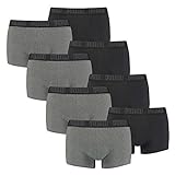 PUMA Herren Shortboxer Unterhosen Trunks 100000884 8er Pack, Wäschegröße:M, Artikel:-008 Dark Grey Melange/Black