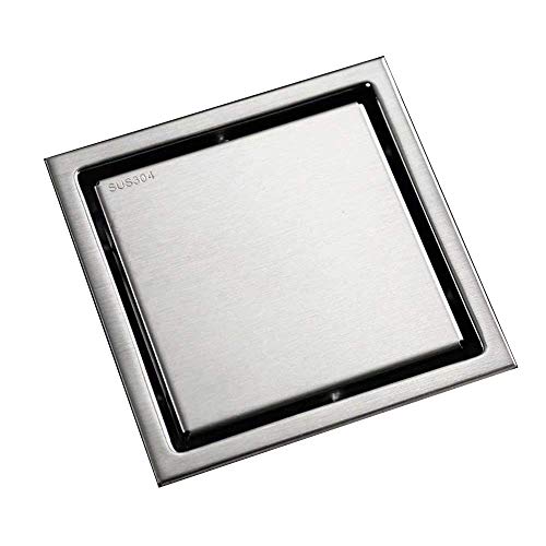 Edelstahl Bodenablauf Duschablauf unsichtbar, quadratischer Duschablauf Filter abnehmbarer Deckel für Badezimmer Balkon Wäsche (Größe: 110X110Mm)