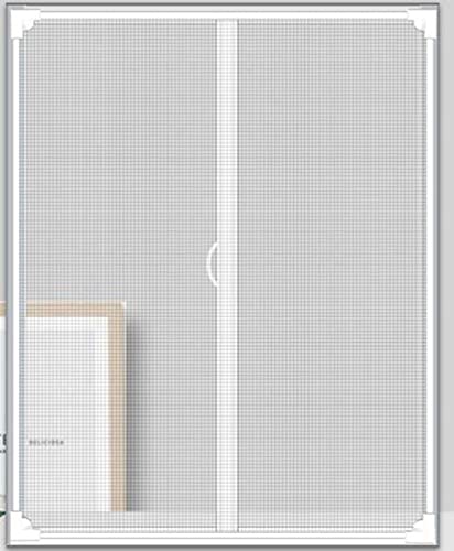 Hengz 180 x 200 cm DIY Katzenfenster mit Magnetstreifen, weißer Rahmen, verstellbarer Sicherheitsschutz, Balkonschutz, weißes Netz, Anti-Moskito-Netzfenster