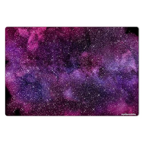 Schreibtischunterlage 60 x 40 cm, Sterne, Weltraum, Violett, Universum, Bastel Unterlage aus hochwertigem Vinyl, Schreibtischmatte, Bastelmatte, Made in Germany, BPA-frei | Design: “Pink Galaxy“