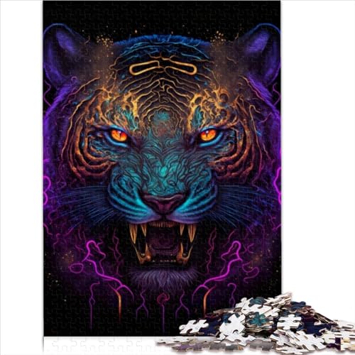 Puzzle-Geschenk „Tigers Vibrant Charm“, 500 Teile, Premium-Puzzle aus Holz für Erwachsene und Kinder ab 12 Jahren – anspruchsvolles Spiel (52 x 38 cm)