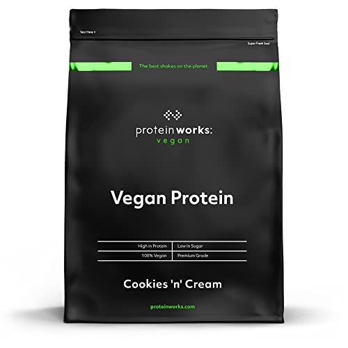 Veganes Proteinpulver | 100% pflanzlich & natürlich | Glutenfrei | Null Tierquälerei | Fettarmer Shake | THE PROTEIN WORKS | Cookies 'n' Cream | 2kg
