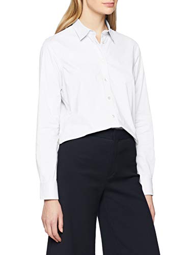 GANT Damen SOLID Stretch Broadcloth Shirt Hemd, White, 40