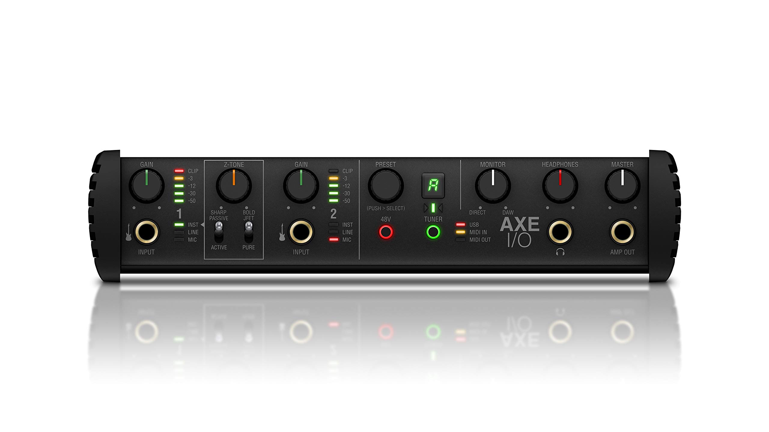 IK Multimedia AX E/A - Audio-Interface 2 Eingänge / 5 Ausgänge, Gitarrensoundformatierung, 117 dB Dynamikbereich, 3 Hz Frequenzgang, Leistungsstarke Anwendungen inklusive