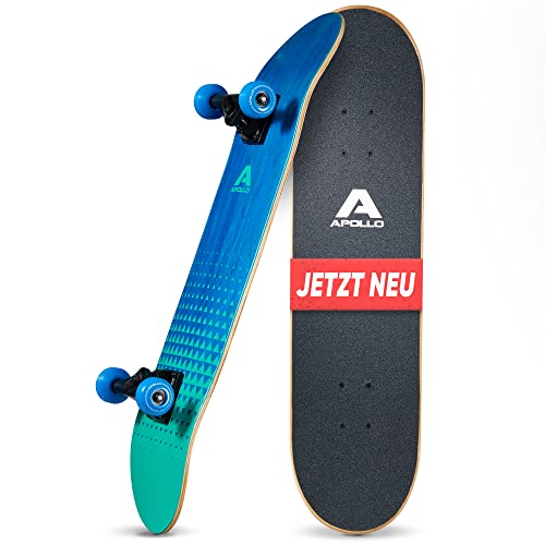 Apollo Skateboard, Komplettboard, Profi Board für Kinder, Teenager und Erwachsene, 7-lagiges Deck aus Holz, trendiges Design, Medium Concave, ABEC-7 Kugellager, Top Fahreigenschaften bei jedem Style