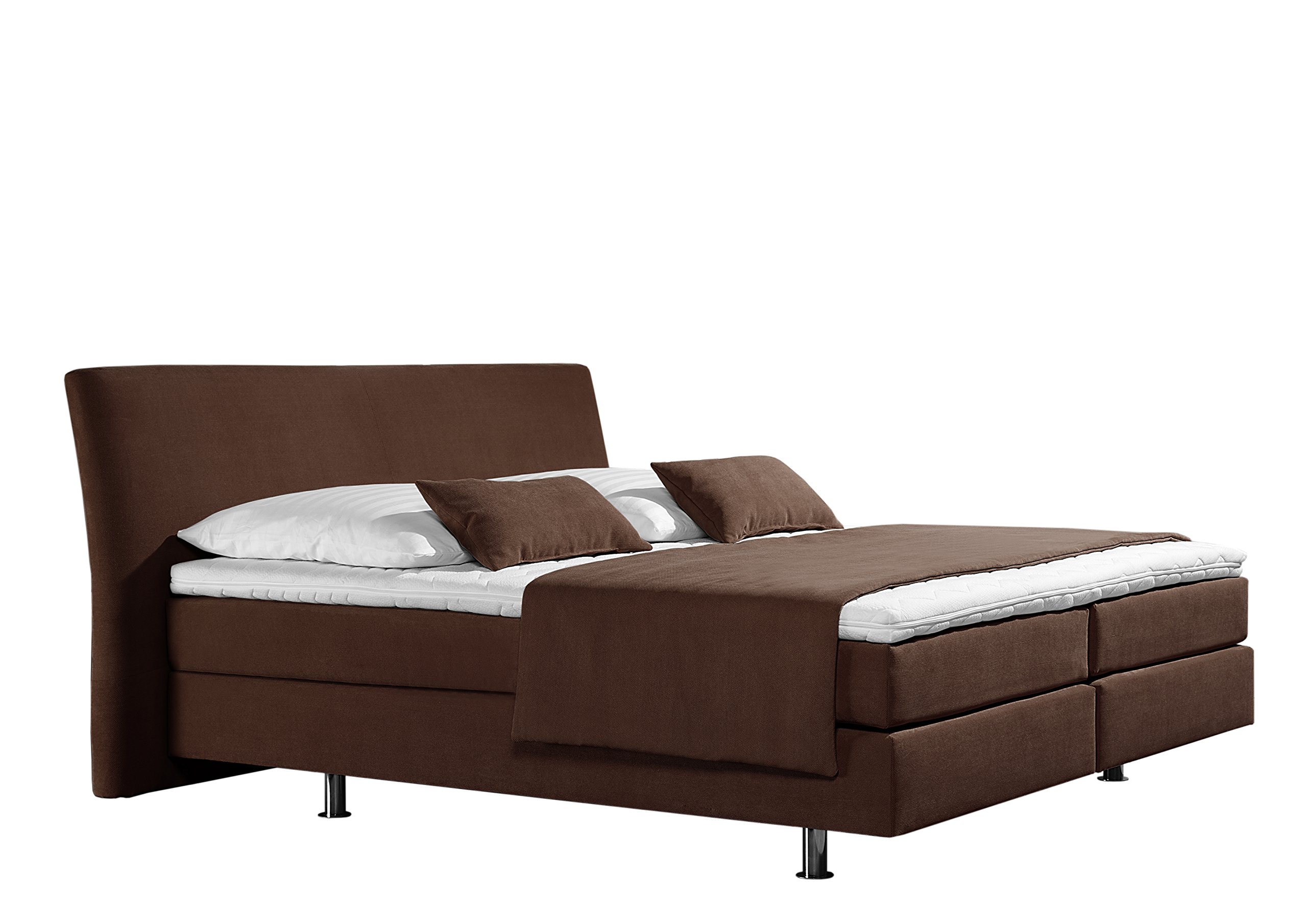 Maintal Boxspringbett Club, 140 x 200 cm, Strukturstoff, Bonellfederkern Matratze h2, choco