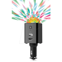 Technaxx Disco Mobile-Auto Charger TX-159 - Disco-Licht mit Tonerkennung, 3 USB-Buchsen für 12V/24V-Autostecker, Partylicht, Discolicht im Auto, Handy, Tablet, Licht ist protabel