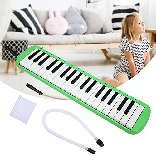 Melodica Blowpipe Kit, leicht zu erlernen 37 Tasten Melodica Praktisch für Konzerte zum Spielen(green)