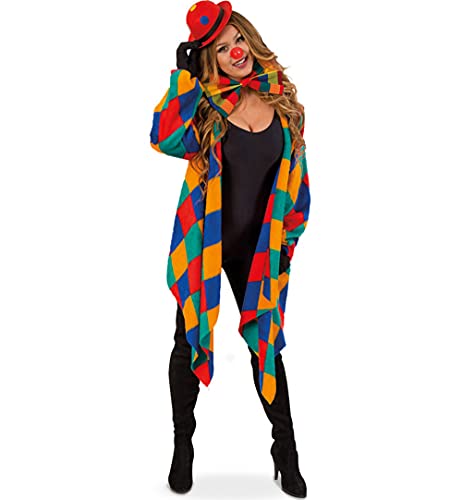 FRIES Clown Damenkostüm Harlekin Kostüm Karojacke Damen Narr Kostüm